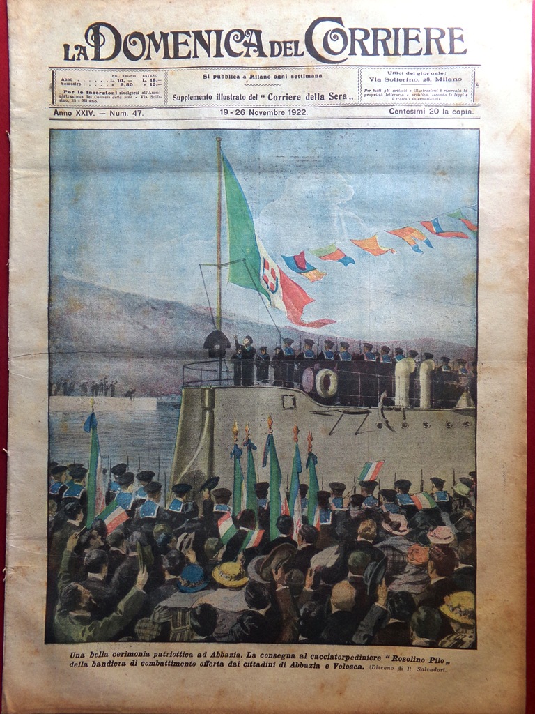 La Domenica del Corriere 19 Novembre 1922 Capus Mussolini Jeffren …