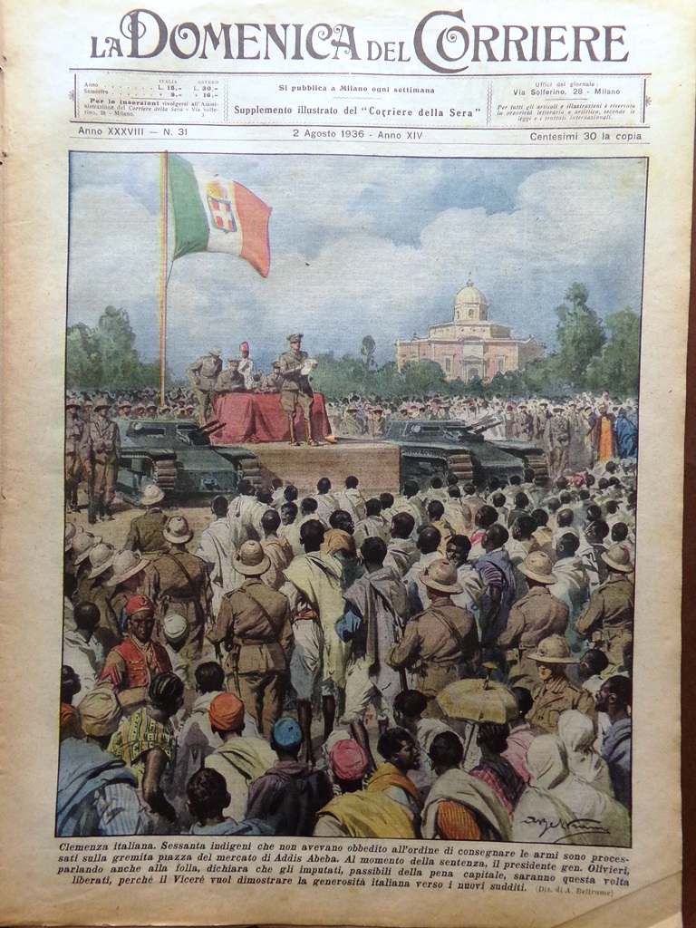 La Domenica del Corriere 2 Agosto 1936 Rivolta Spagna Franco …