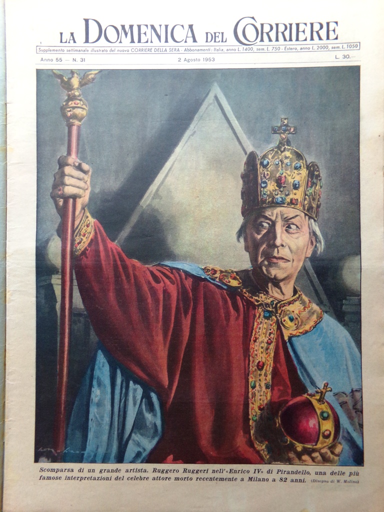 La Domenica del Corriere 2 Agosto 1953 Ruggero Ruggeri Margaret …