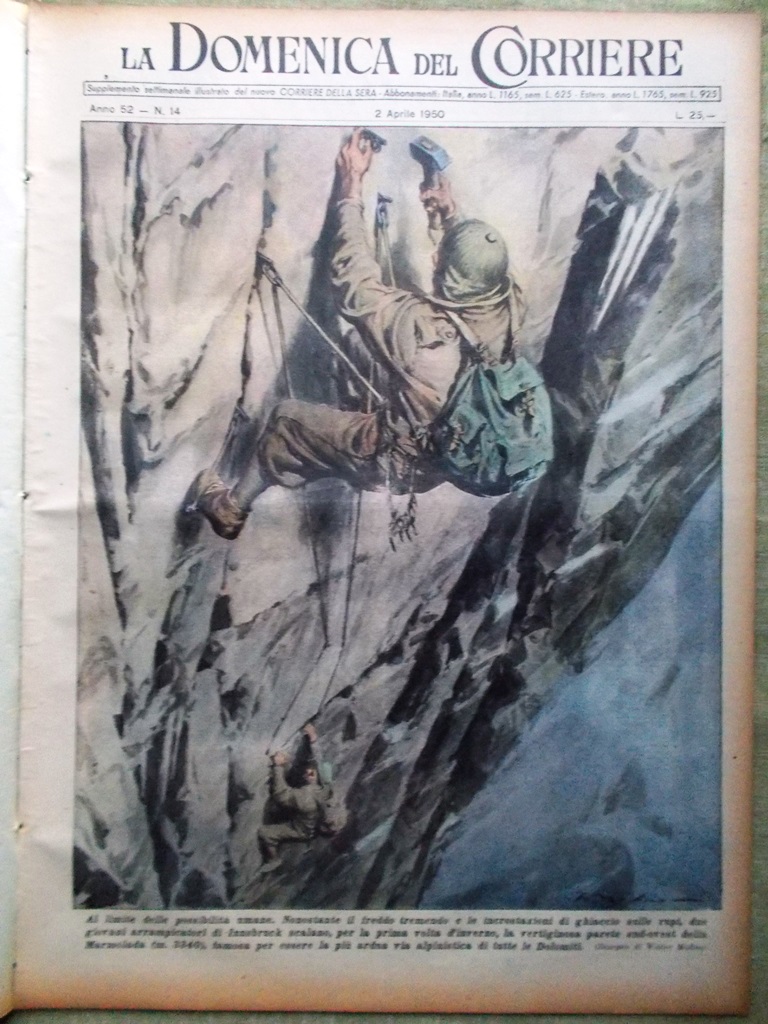 La Domenica del Corriere 2 Aprile 1950 Marmolada Laurel Hardy …
