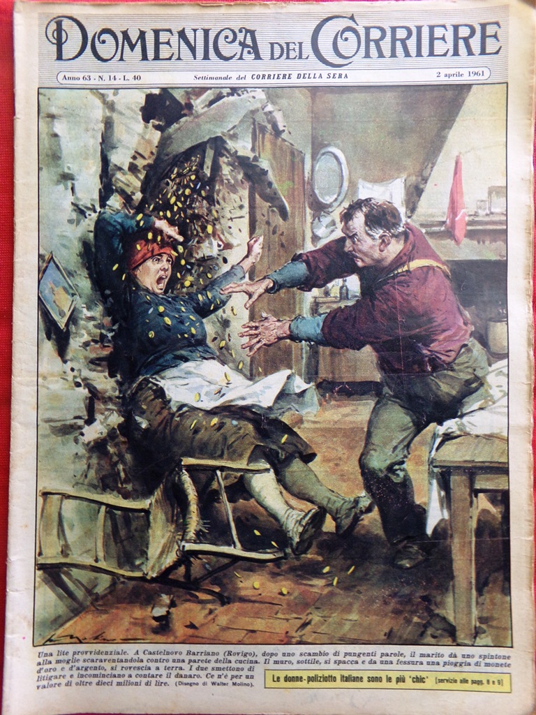 La Domenica del Corriere 2 Aprile 1961 Terremoto Messina Goebbels …