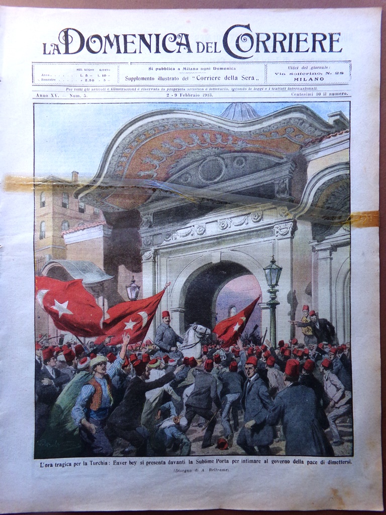 La Domenica del Corriere 2 Febbraio 1913 Turchia Sulcis Parigi …