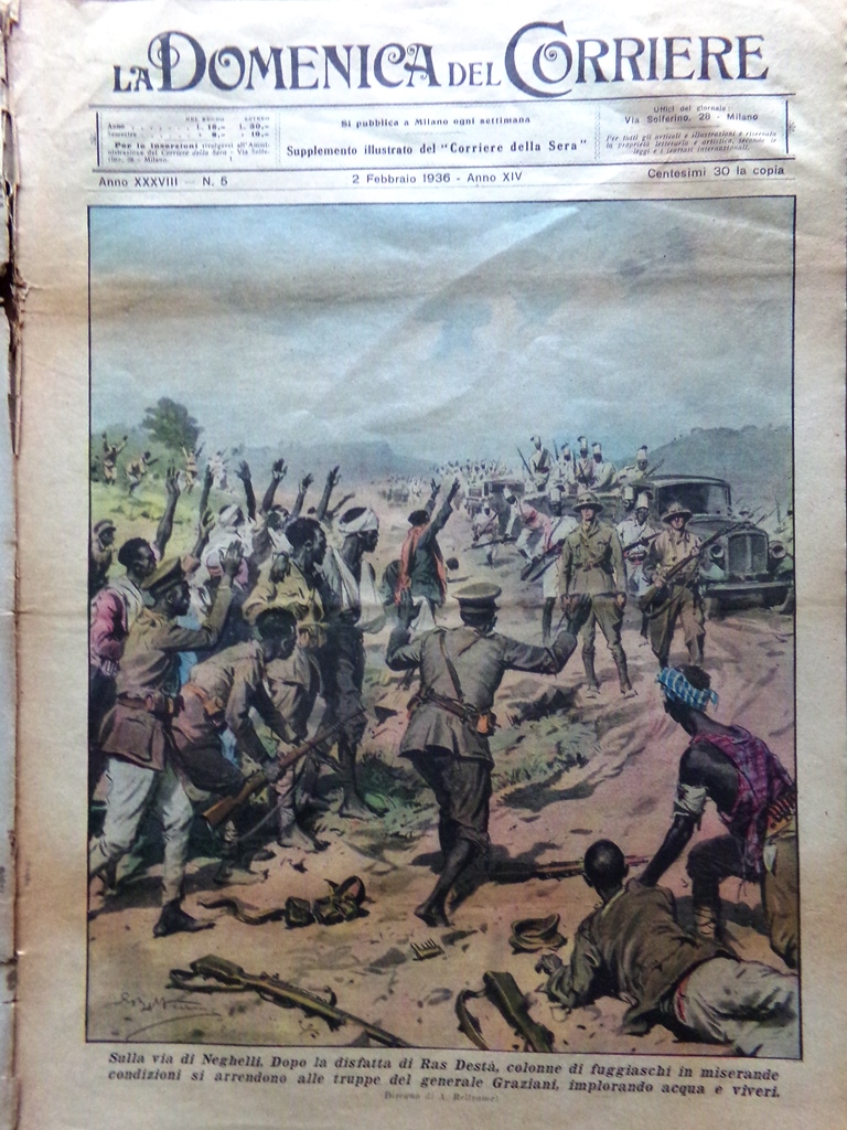 La Domenica del Corriere 2 Febbraio 1936 Girolamo Segato Neghelli …