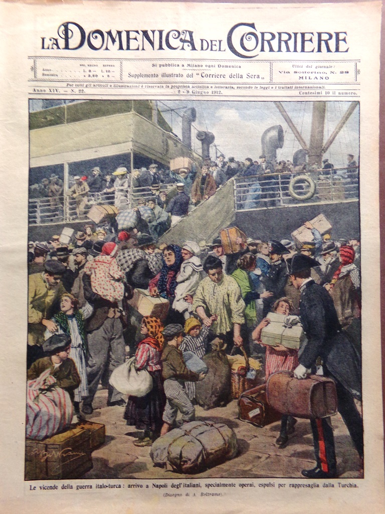 La Domenica del Corriere 2 Giugno 1912 Roosevelt Salomone Smirne …