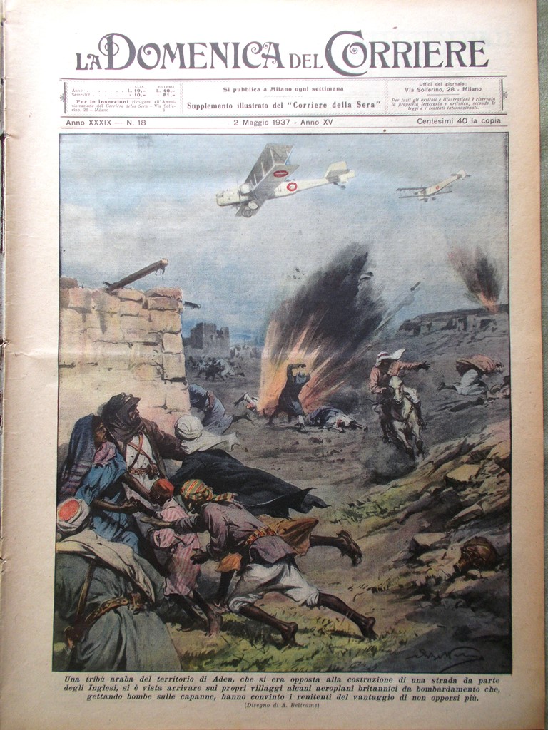 La Domenica del Corriere 2 Maggio 1937 Rockefeller Fontana Bernini …