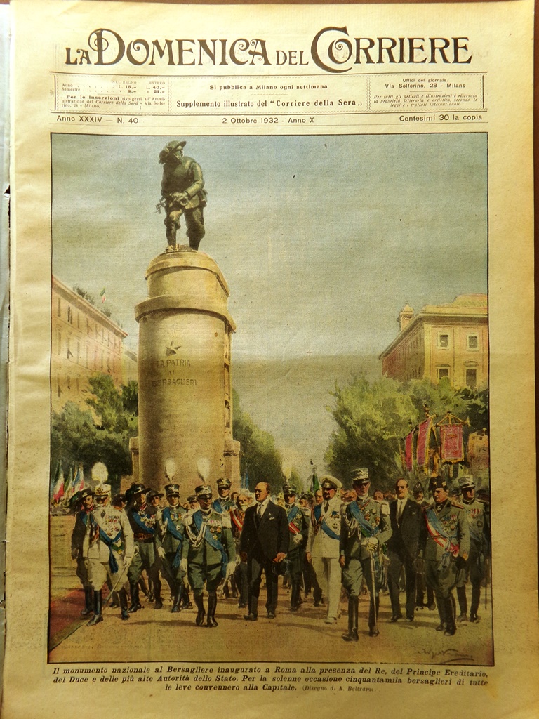 La Domenica del Corriere 2 Ottobre 1932 Donne Oriente Bersaglieri …