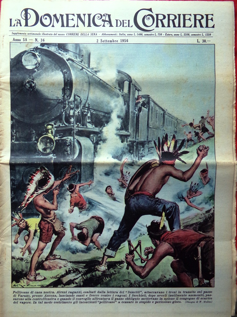 La Domenica del Corriere 2 Settembre 1956 Dors Zatopek Cairoli …