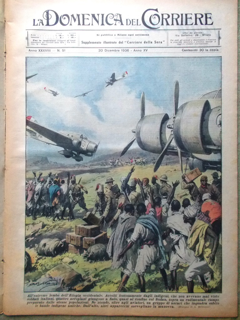 La Domenica del Corriere 20 Dicembre 1936 Morte Pirandello Campari …