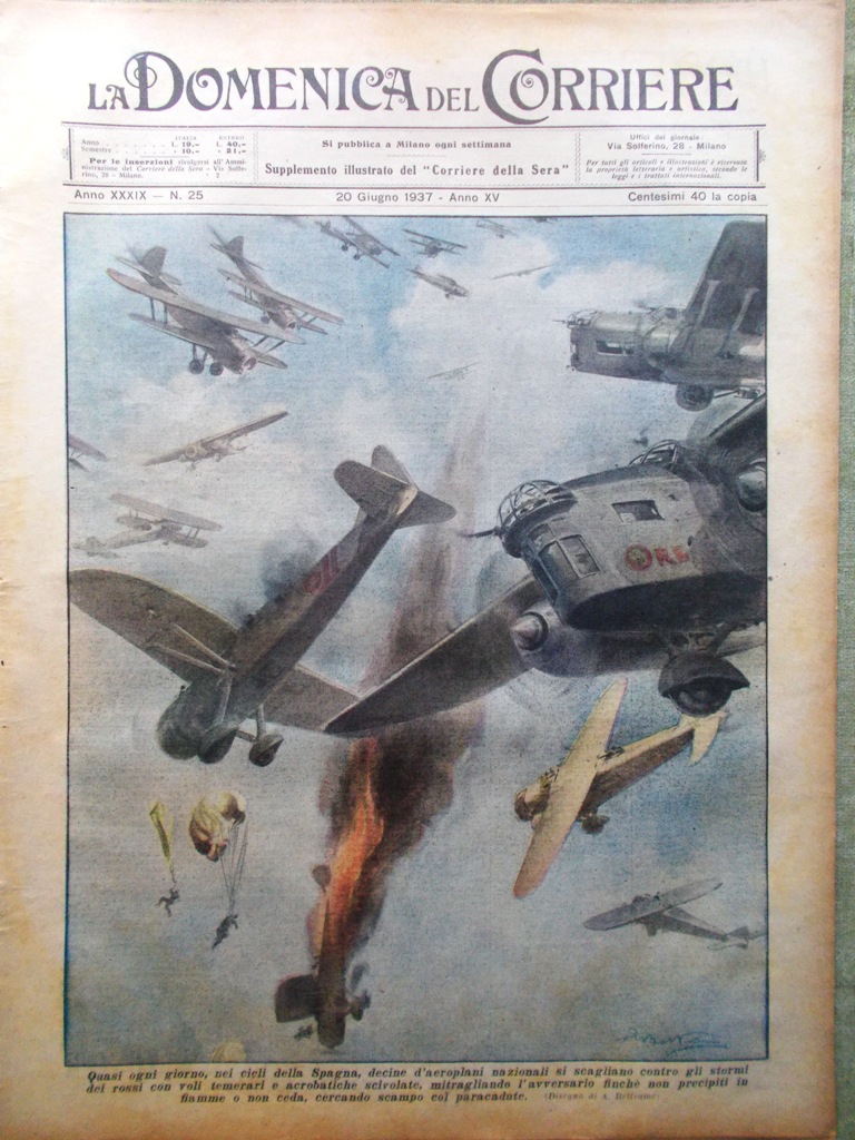 La Domenica del Corriere 20 Giugno 1937 Morte Jean Harlow …