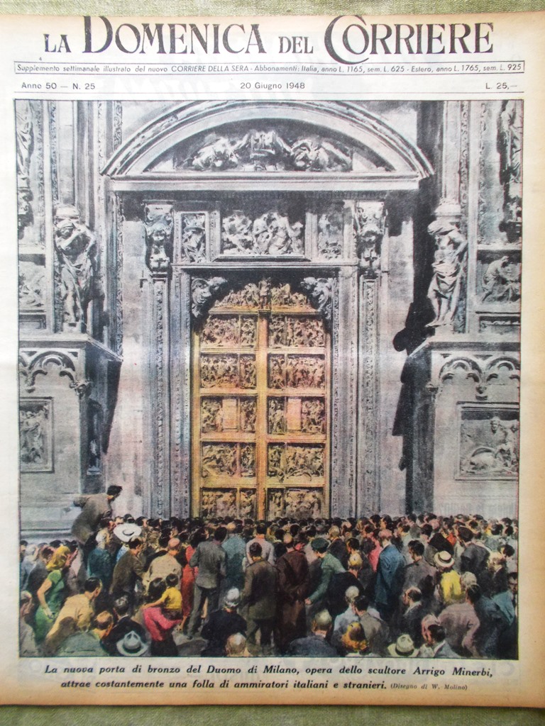 La Domenica del Corriere 20 Giugno 1948 Duomo di Milano …