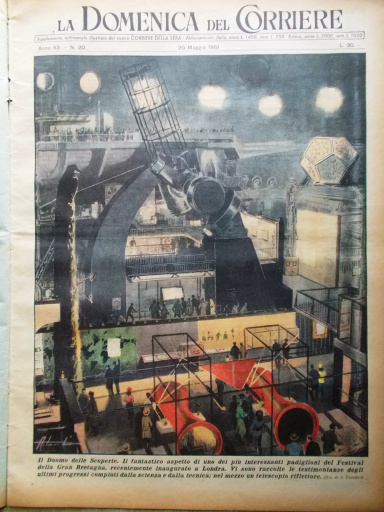 La Domenica del Corriere 20 Maggio 1951 Pierangeli Vespucci Straus …