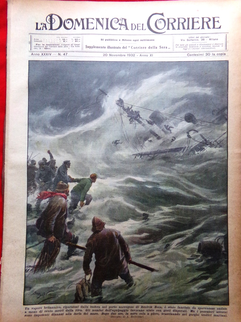 La Domenica del Corriere 20 Novembre 1932 Roosevelt Conte di …