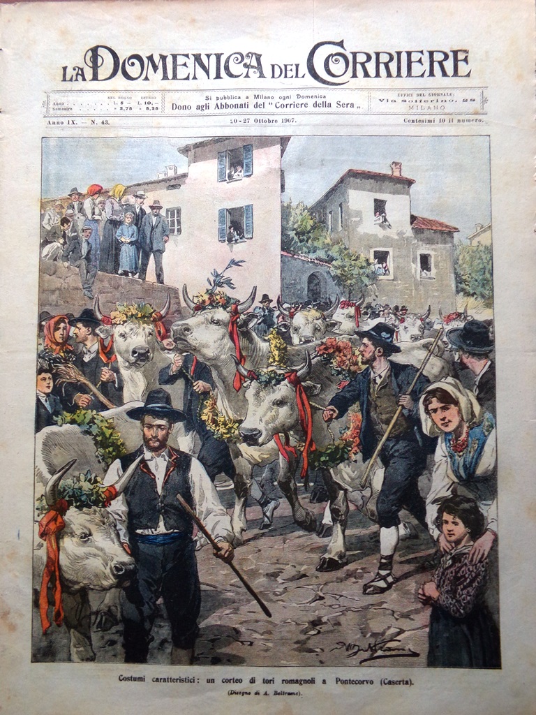 La Domenica del Corriere 20 Ottobre 1907 Toselli Sciopero Milano …