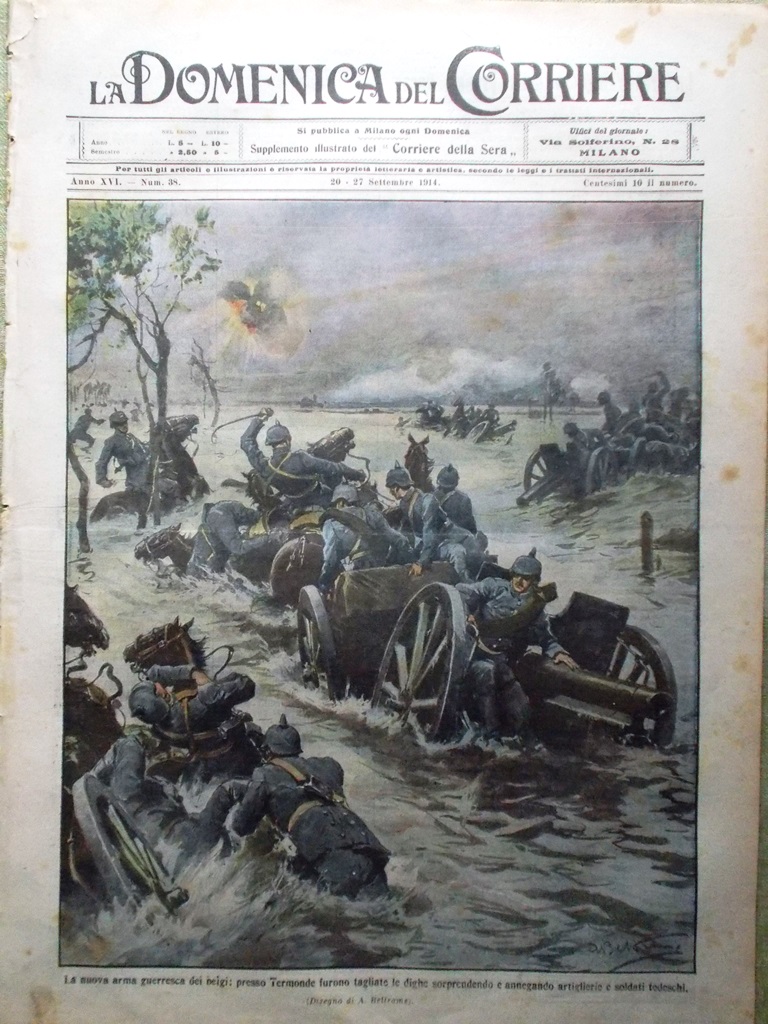 La Domenica del Corriere 20 Settembre 1914 WW1 Belgio Tedeschi …