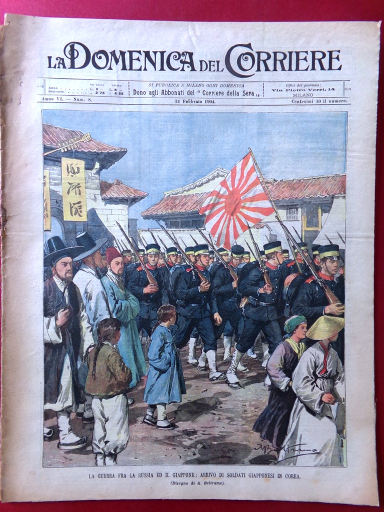 La Domenica del Corriere 21 Febbraio 1904 Guerra Russia Giappone …