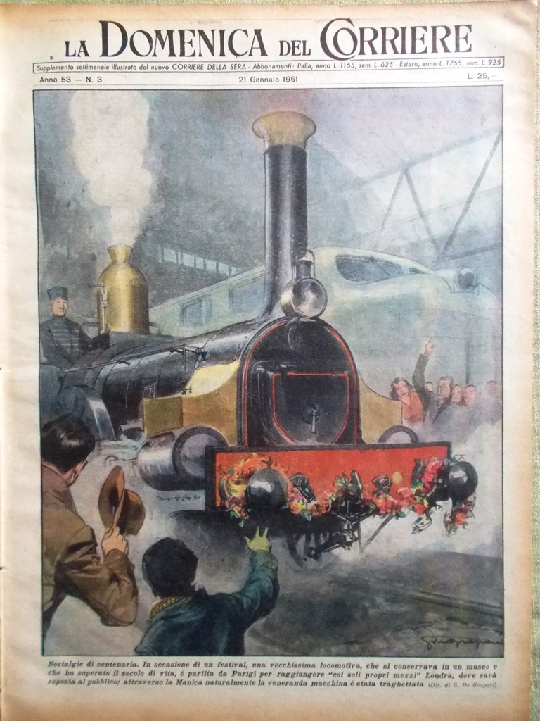 La Domenica del Corriere 21 Gennaio 1951 Morte Verdi De …