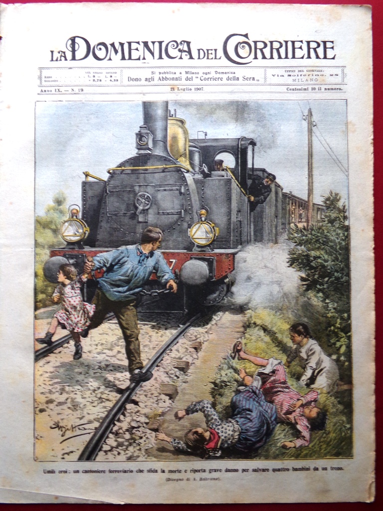 La Domenica del Corriere 21 Luglio 1907 Vandalo al Louvre …