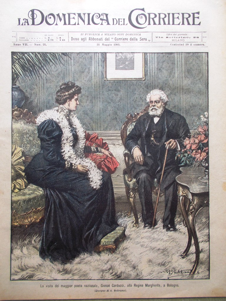 La Domenica del Corriere 21 Maggio 1905 Carducci Palazzo Lana …