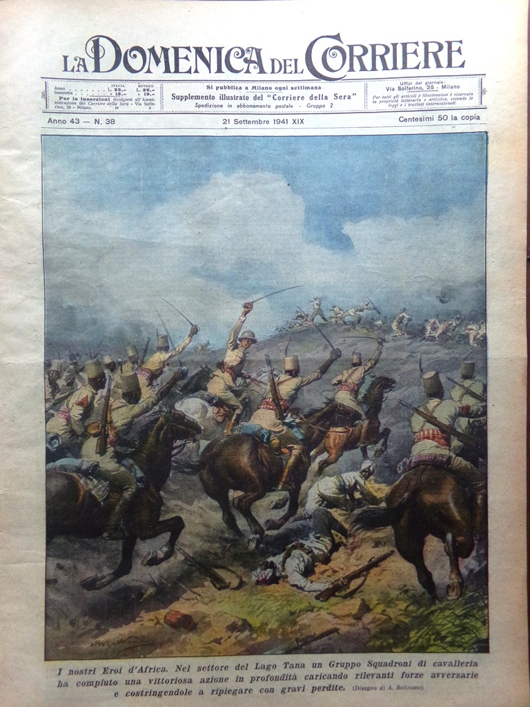 La Domenica del Corriere 21 Settembre 1941 WW2 Castaldi Acqua …