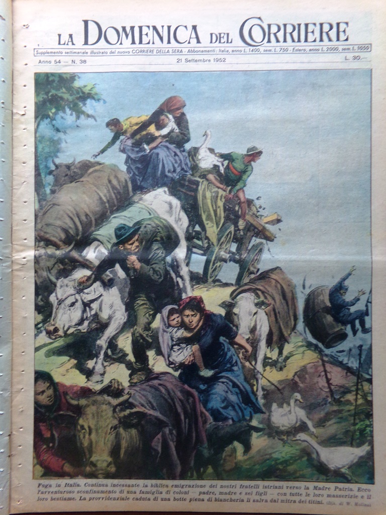 La Domenica del Corriere 21 Settembre 1952 Gino Cappello Gandusio …