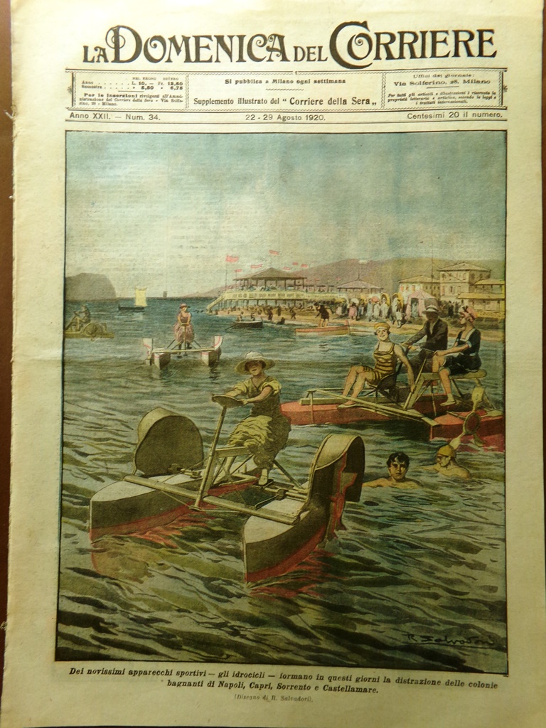 La Domenica del Corriere 22 Agosto 1920 Bob Spears Gare …