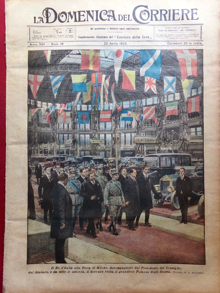 La Domenica del Corriere 22 Aprile 1923 Scavi Pompei Savoia …