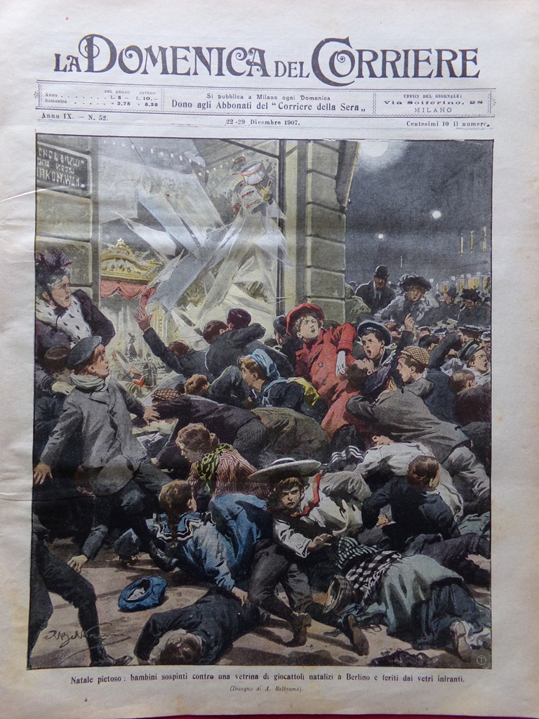La Domenica del Corriere 22 Dicembre 1907 Bokhara Nobel Moneta …