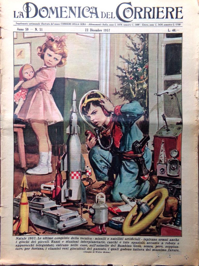 La Domenica del Corriere 22 Dicembre 1957 Disastro Codogno Magnani …