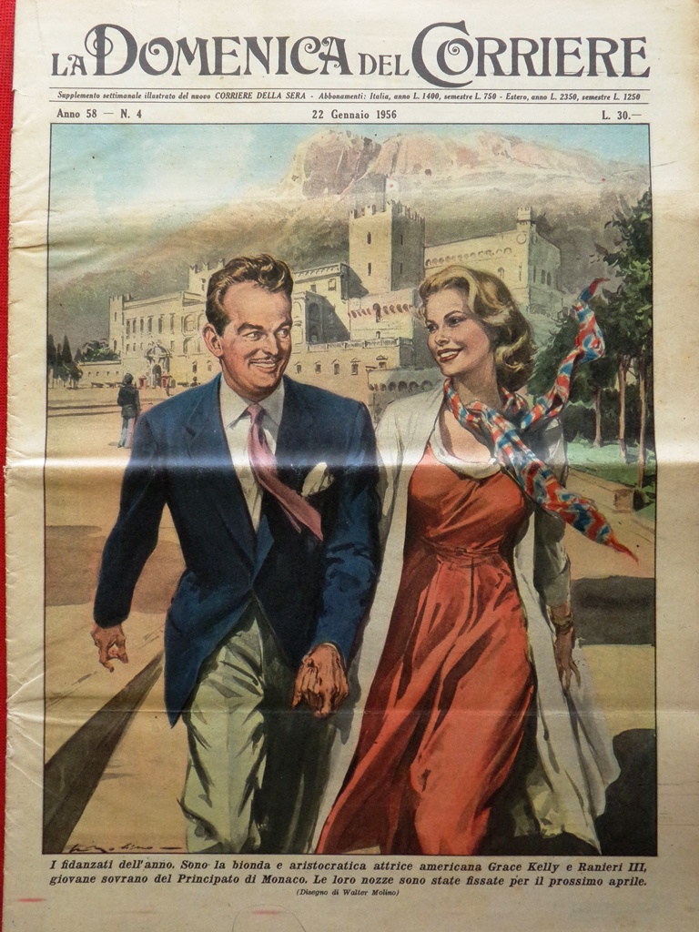 La Domenica del Corriere 22 Gennaio 1956 Grace Kelly Ranieri …