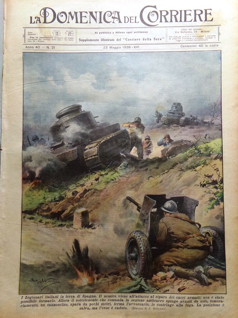 La Domenica del Corriere 22 Maggio 1938 Duce Dinamite Giro …