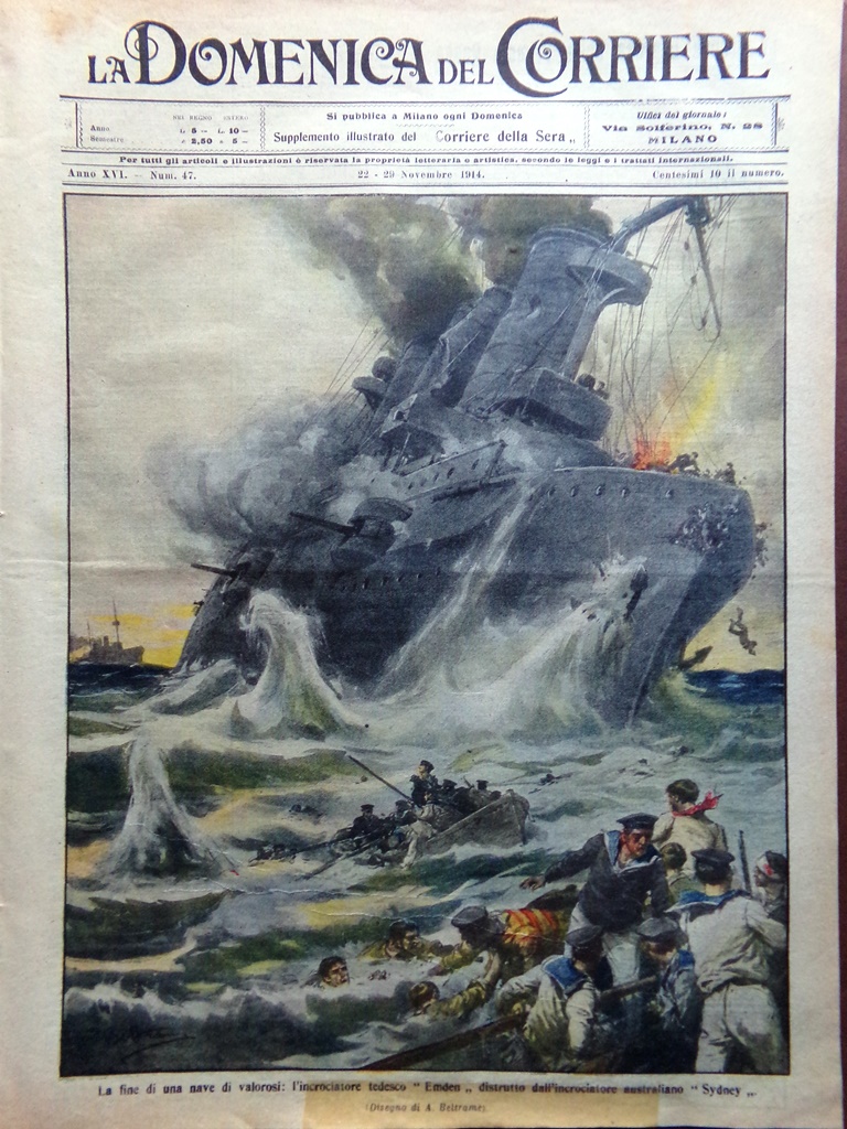 La Domenica del Corriere 22 Novembre 1914 WW1 Colautti Pane …