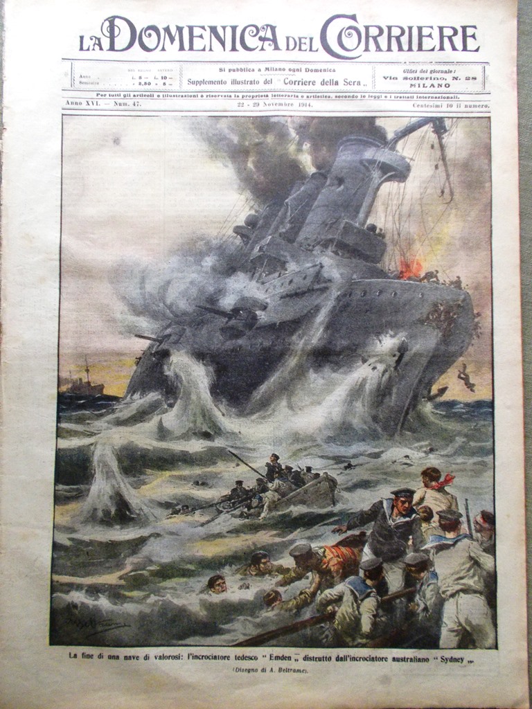 La Domenica del Corriere 22 Novembre 1914 WW1 Colautti Pane …