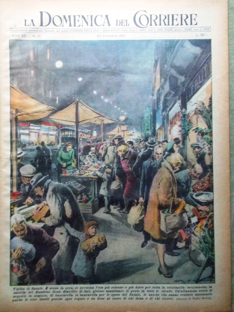 La Domenica del Corriere 23 Dicembre 1951 Coppi Berchet Polesine …