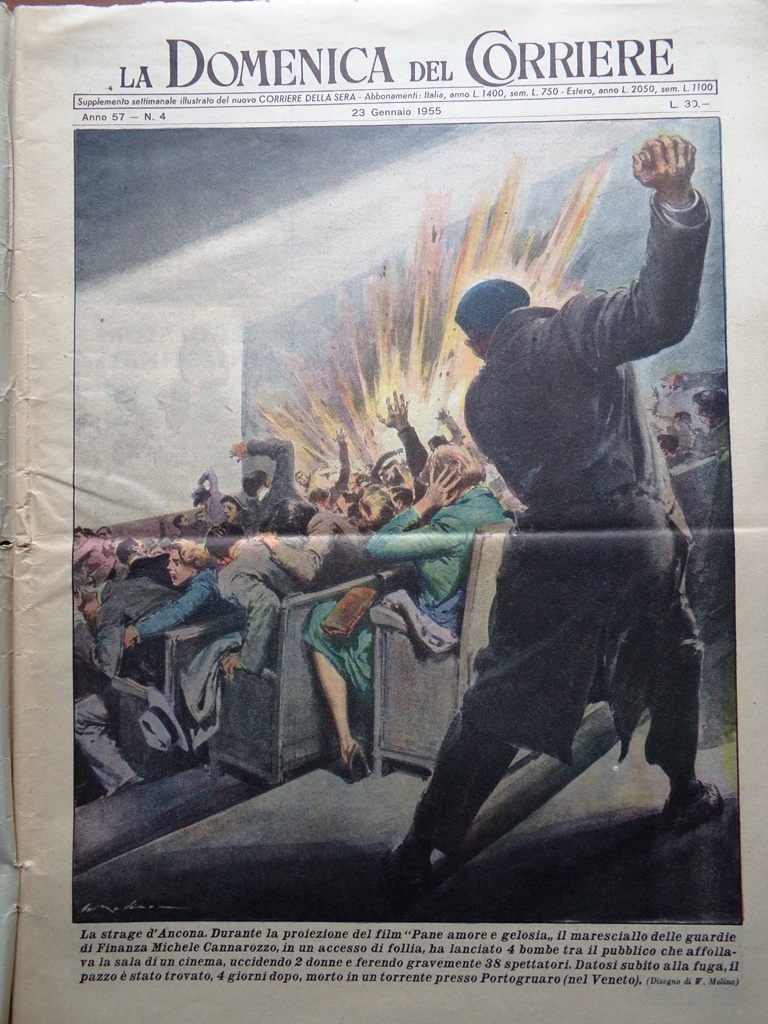 La Domenica del Corriere 23 Gennaio 1955 Strage Ancona Evento …
