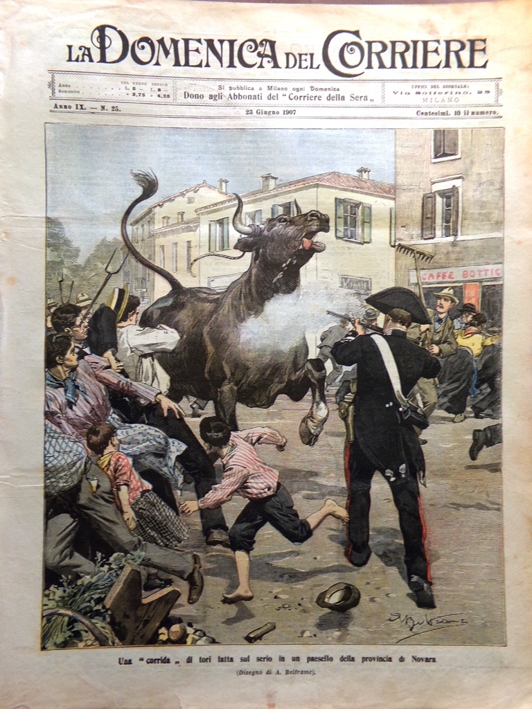 La Domenica del Corriere 23 Giugno 1907 Minatore Montpellier Fotografia …