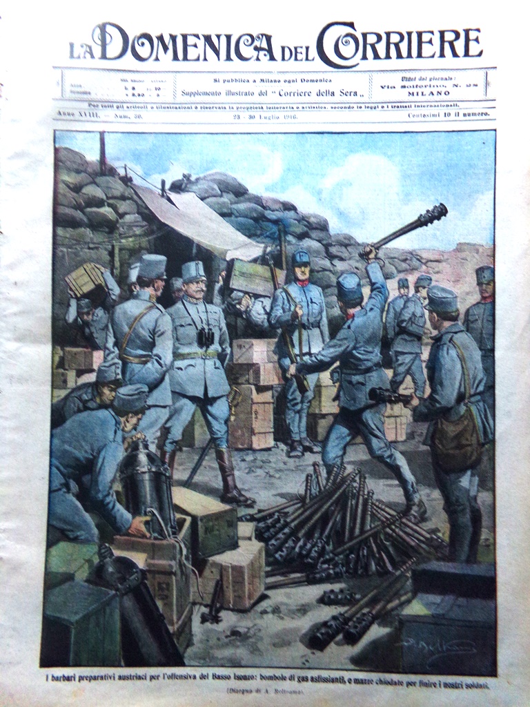 La Domenica del Corriere 23 Luglio 1916 WW1 Francesi Battisti …