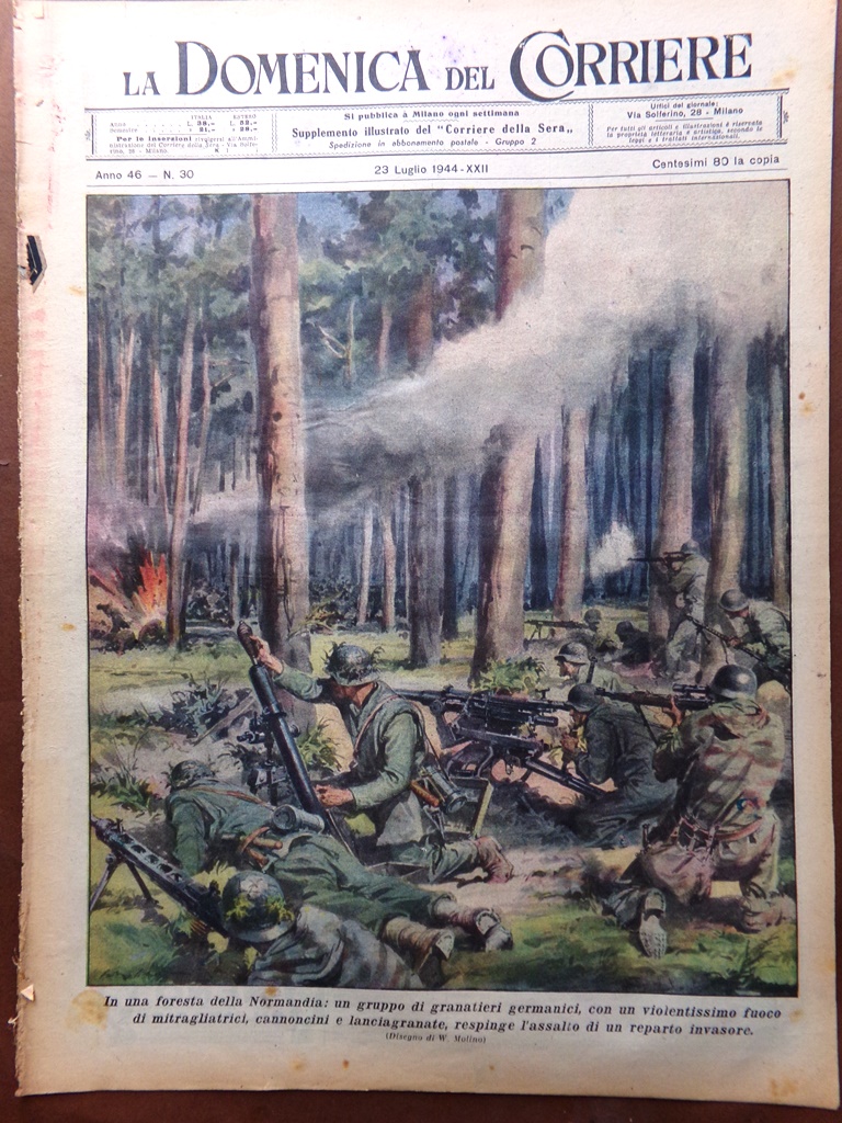 La Domenica del Corriere 23 Luglio 1944 WW2 Foreste Finlandia …