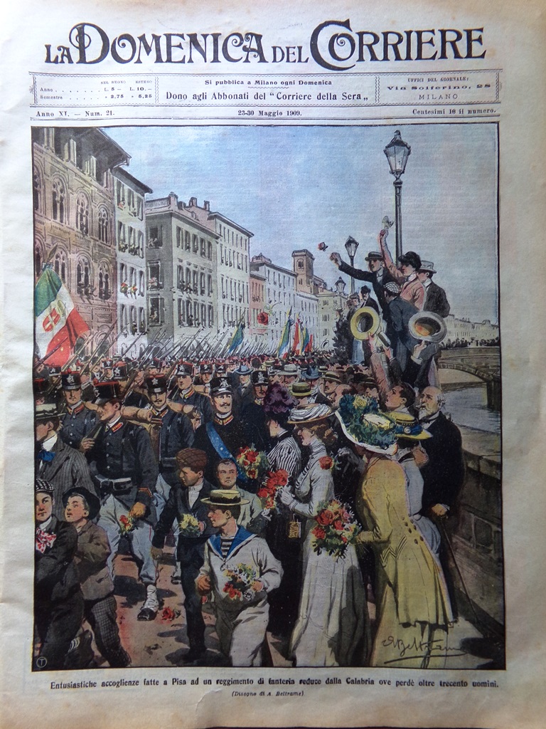 La Domenica del Corriere 23 Maggio 1909 Consoli Giro d'Italia …