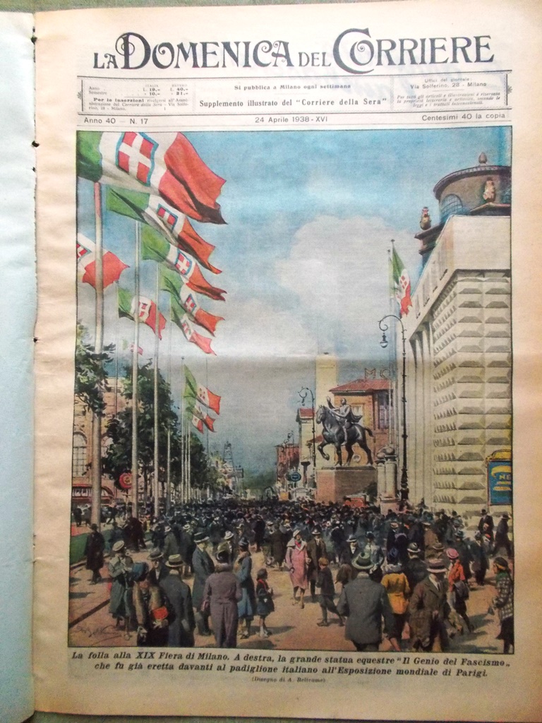 La Domenica del Corriere 24 Aprile 1938 Spiriti Purosangue Giappone …