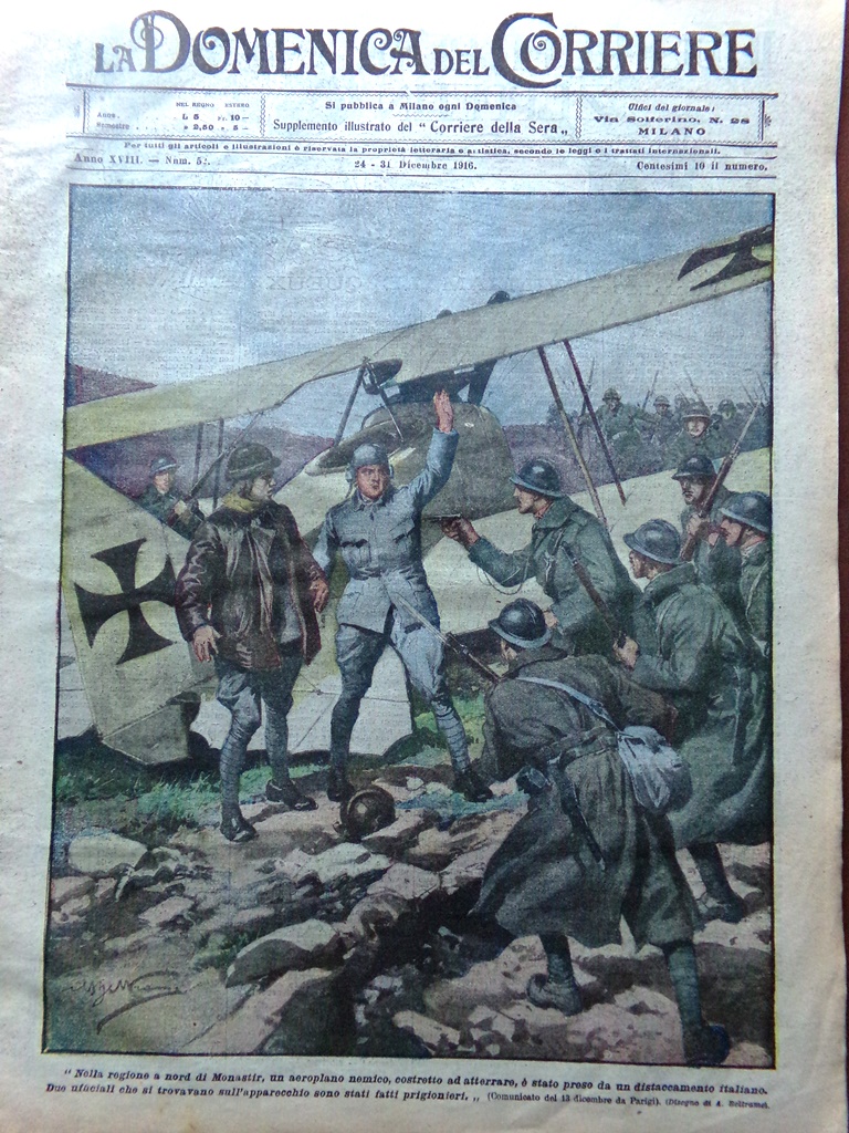 La Domenica del Corriere 24 Dicembre 1916 WW1 Messina Trincee …