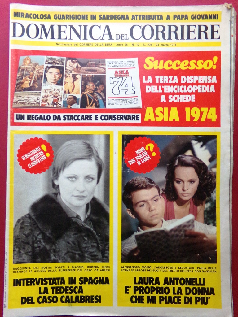 La Domenica del Corriere 24 Marzo 1974 Franca Viola Montecarlo …