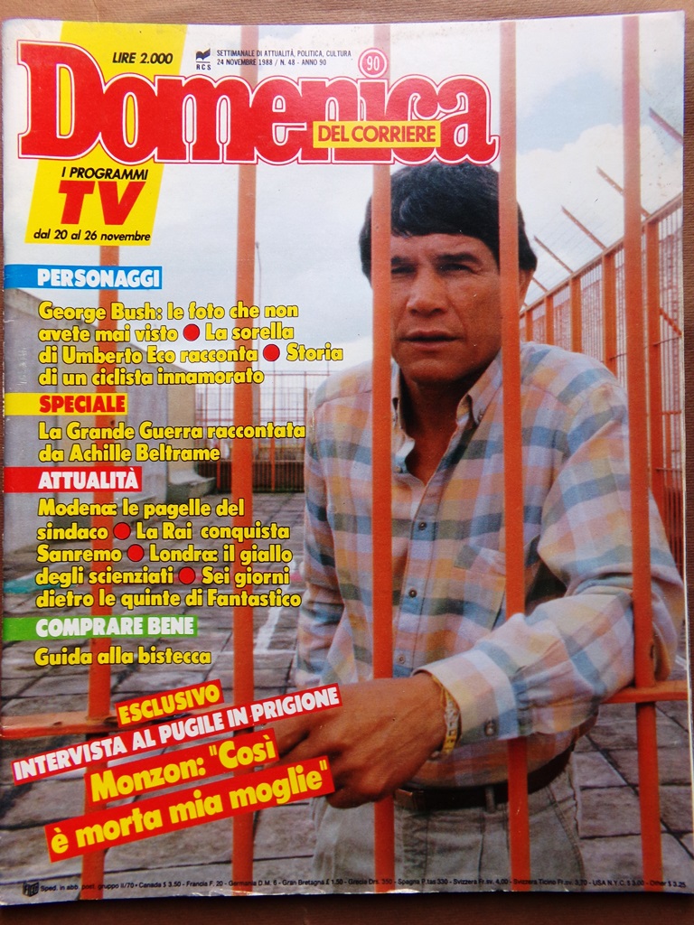 La Domenica del Corriere 24 Novembre 1988 Bush Monzon Beltrame …