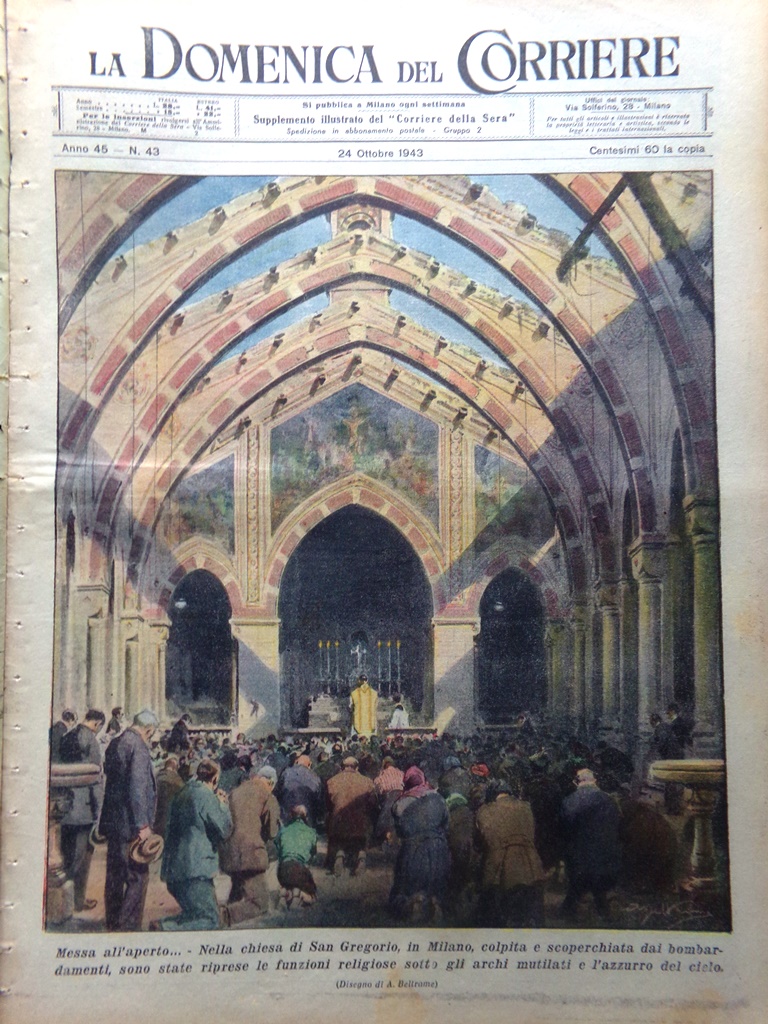 La Domenica del Corriere 24 Ottobre 1943 WW2 Cometa Iriscopia …
