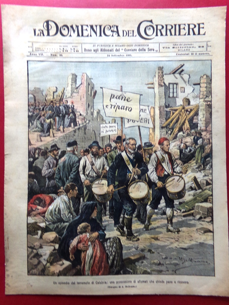 La Domenica del Corriere 24 Settembre 1905 Terremoto Calabria Zummarò …