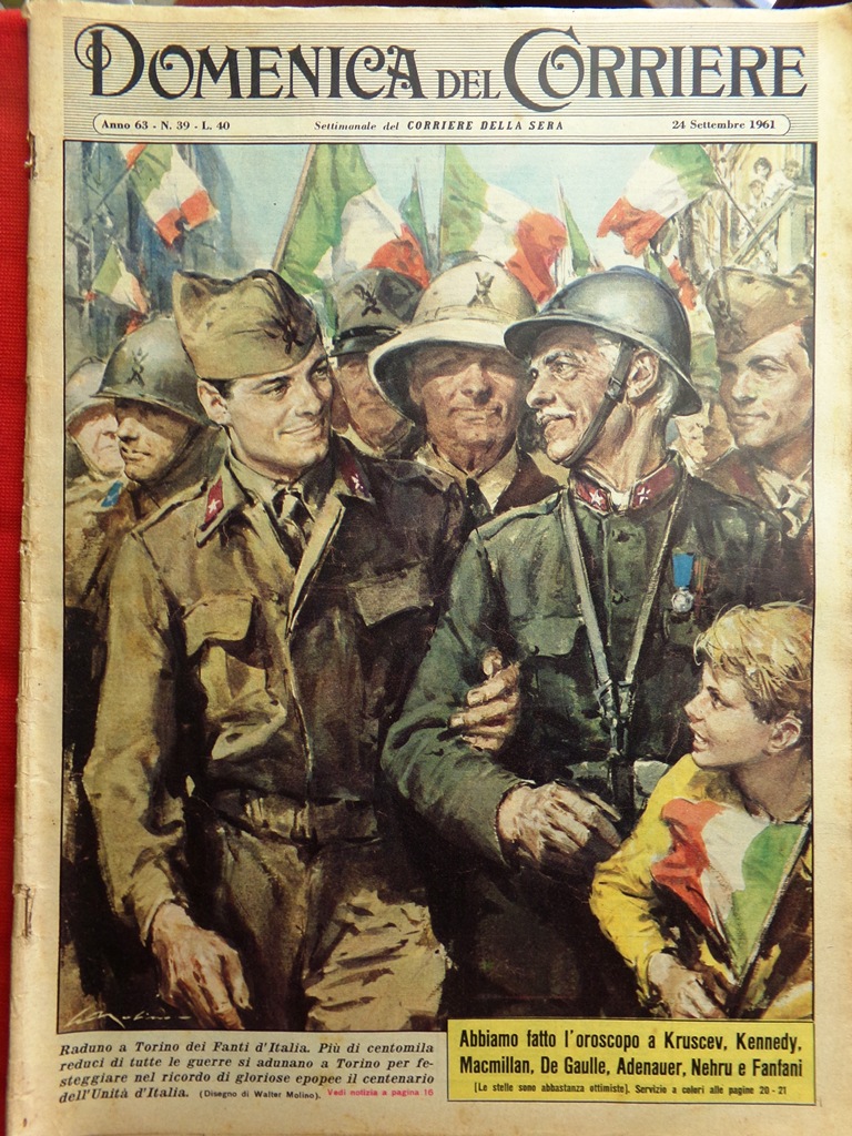 La Domenica del Corriere 24 Settembre 1961 Sordi Carlos Crosby …