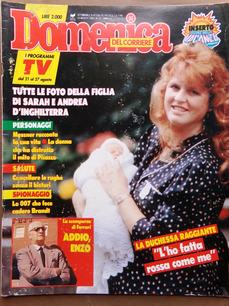 La Domenica del Corriere 25 Agosto 1988 Morte di Enzo …