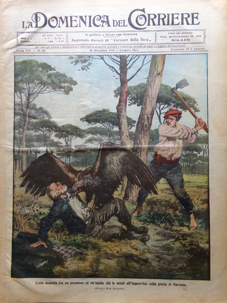La Domenica del Corriere 25 Dicembre 1910 Piene dei Fiumi …
