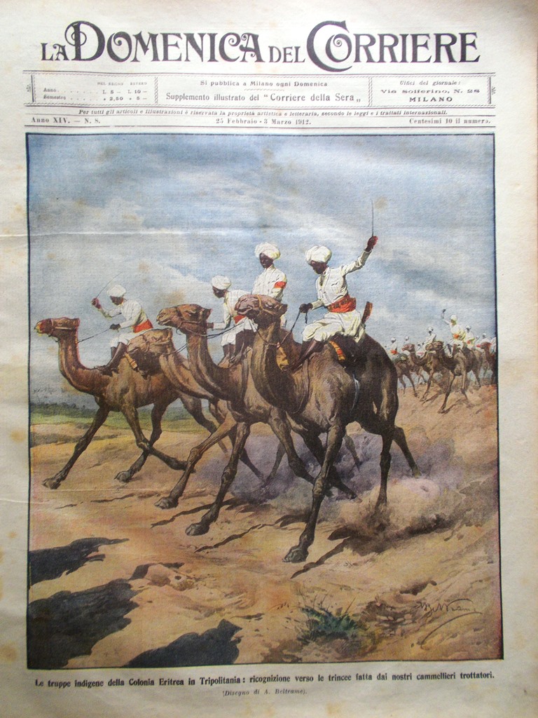 La Domenica del Corriere 25 Febbraio 1912 Barberis Caneva Massaua …