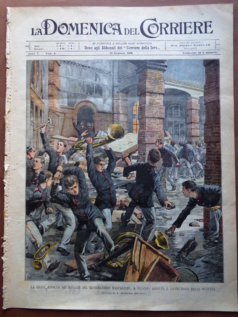 La Domenica del Corriere 25 Gennaio 1903 Marchiondi Donna in …