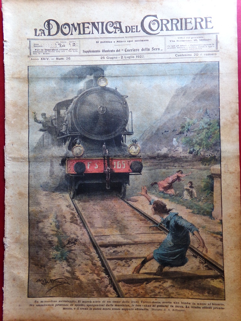 La Domenica del Corriere 25 Giugno 1922 Giro Italia Lusitania …